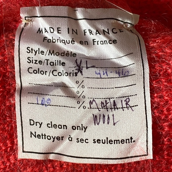 Lil pour l'Autre I Vintage Tricot Coral Red Mohair Sweater - Picture 4 of 16